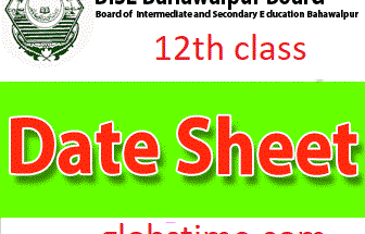 12th Class Date Sheet 2024 Bahawalpur Board